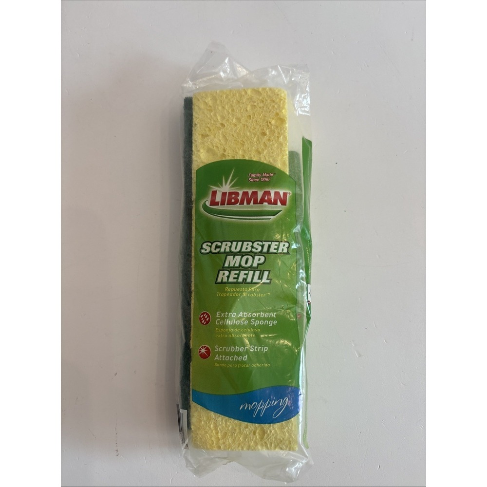 Libman Scrubster Mop Refill‎ Extra Absorbent Cellulose Sponge #00105 Fits #00105